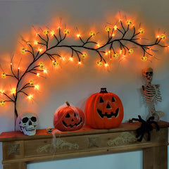 18 pumpkin rattan lantern garland