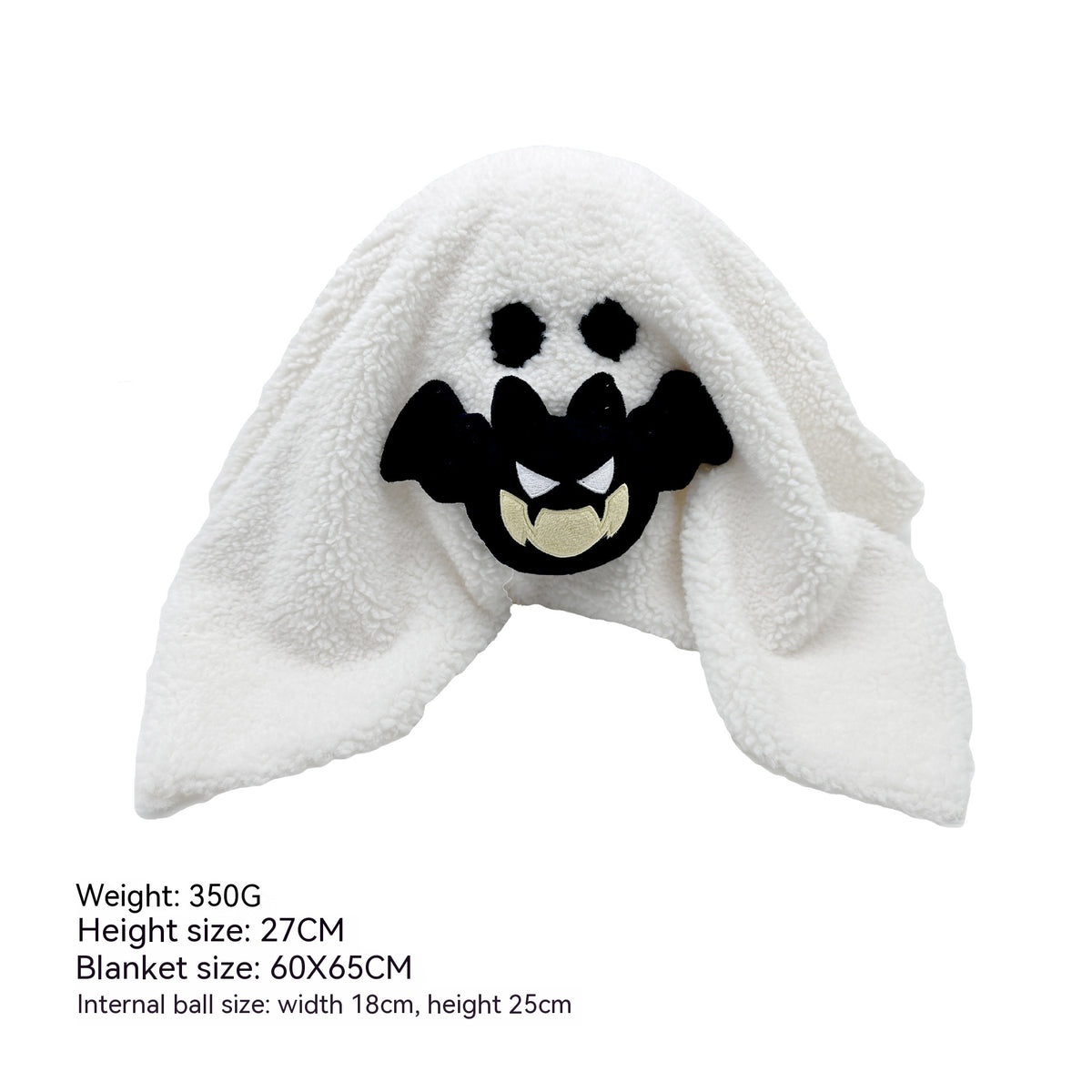 Ghost plush holding black devil