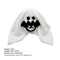 Ghost plush holding black devil