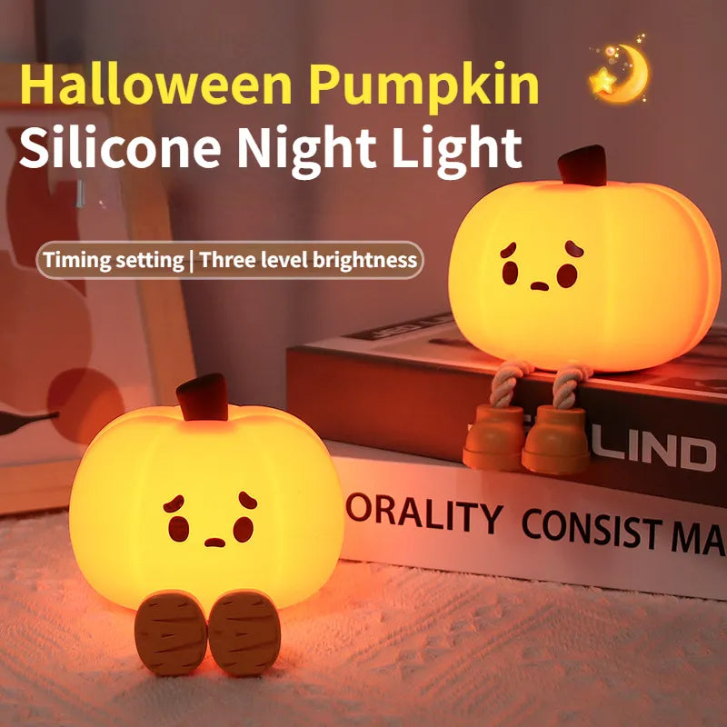 Pumpkin silicone night light for kids