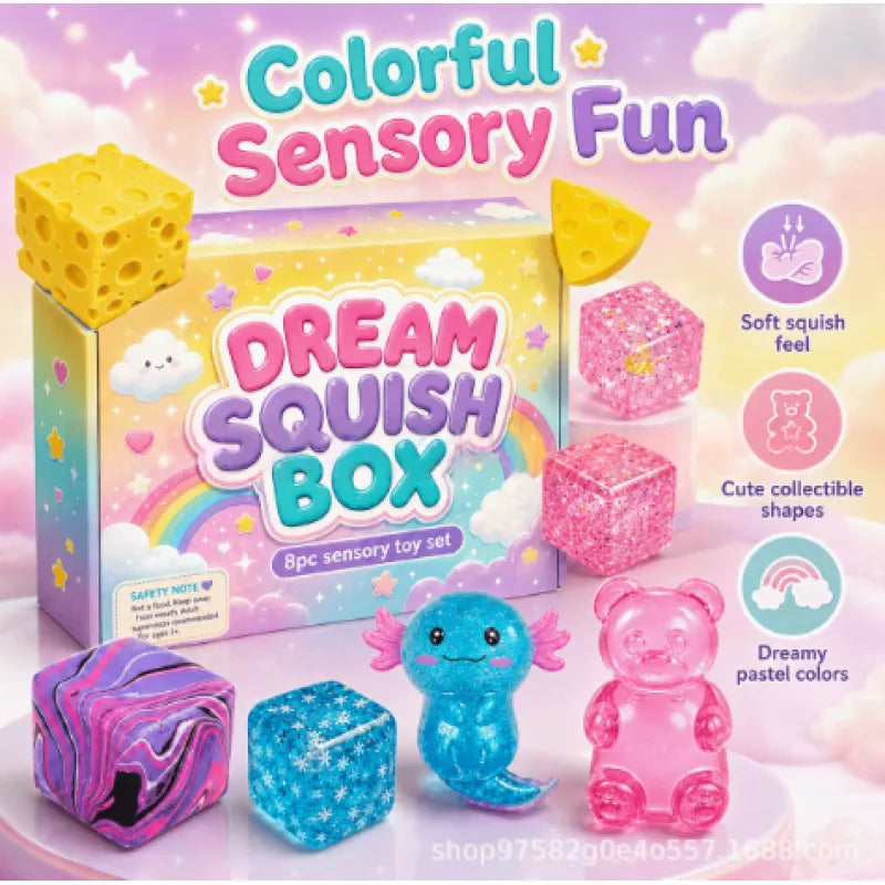 Dream Squishy Box – 6-Piece Sensory Fidget Toy Set for Kids