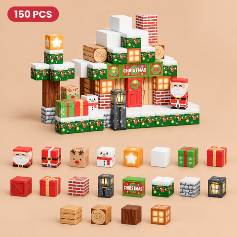 Christmas Magnetic Building Blocks, 150 Pcs Set for Kids