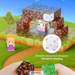 Montessori Forest Fortress Magnetic Building 150pc Blocks