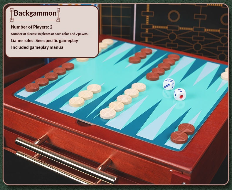 15-in-1 Board Game Set – Chess, Backgammon & Family Classics All-in-One
