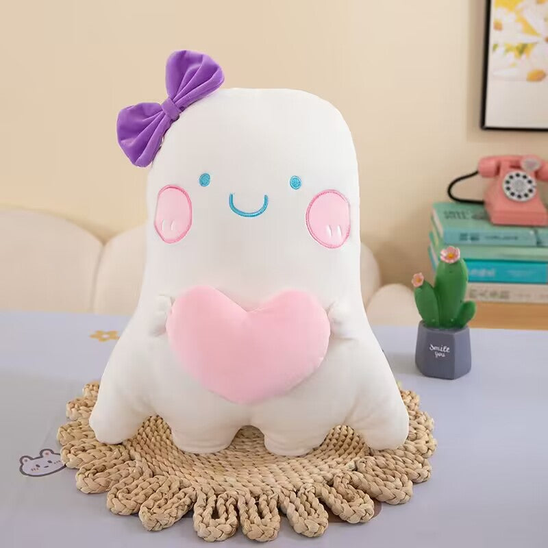 Ghost plush doll heart design