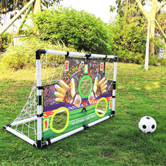 Kids football goal set assembled