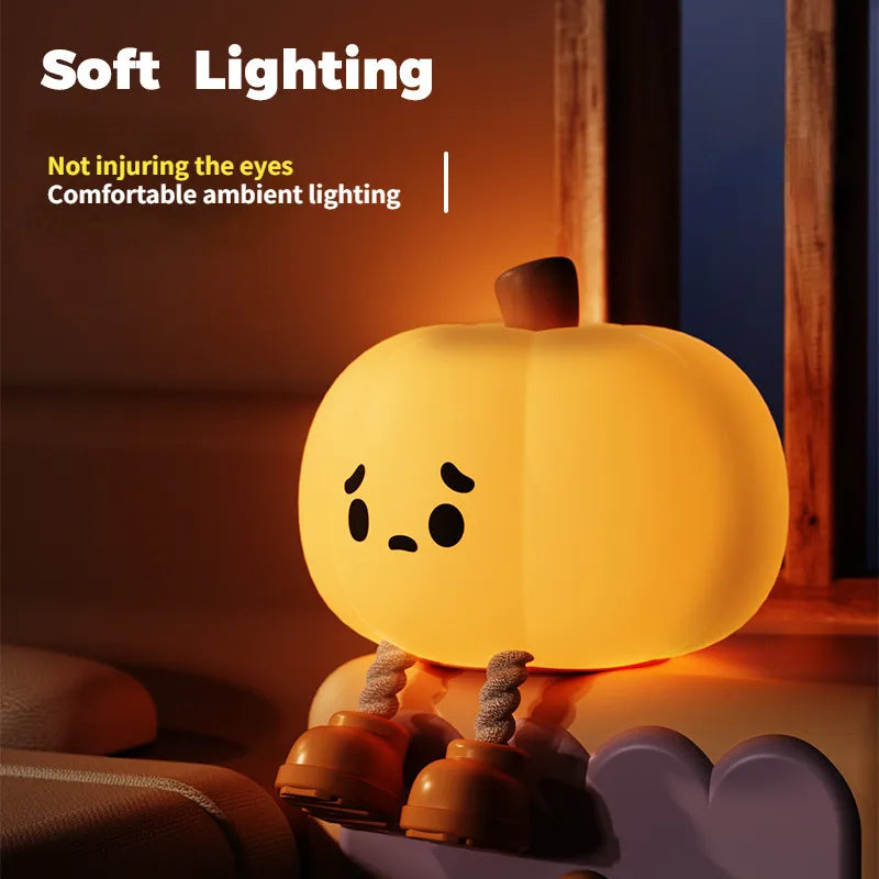 Pumpkin night light glowing warm