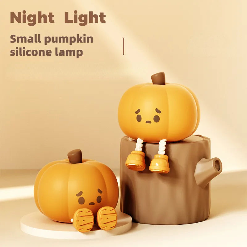 Soft silicone pumpkin lamp touch dimmable
