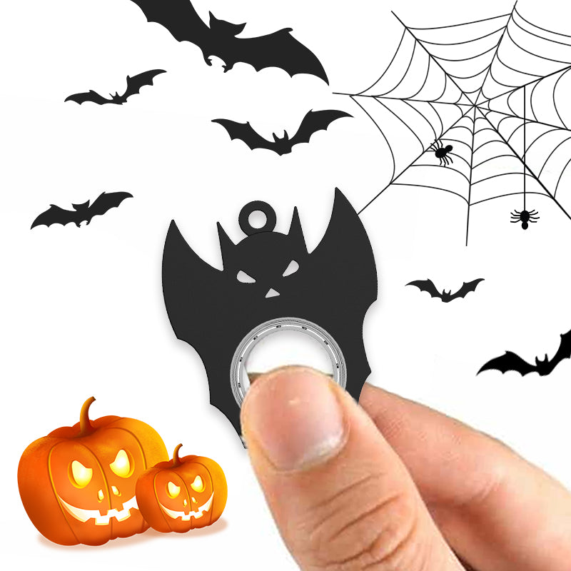 Halloween fidget spinner keychain with bat, demon and ghost designs
