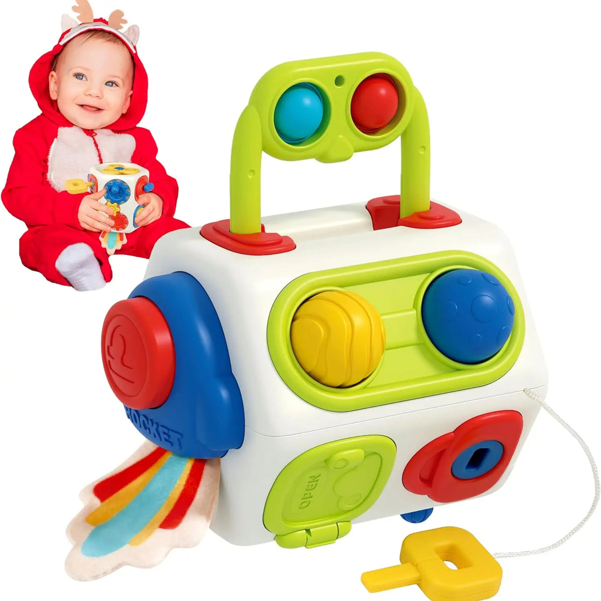 9-in-1 Busy Cube for Toddlers – Montessori Sensory Activity Toy for Ages 1–3