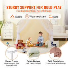 Inside the kids play tent with floor mat