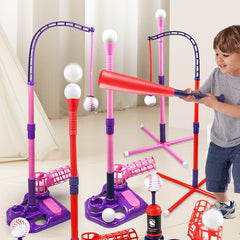 Child using the pedal baseball launcher