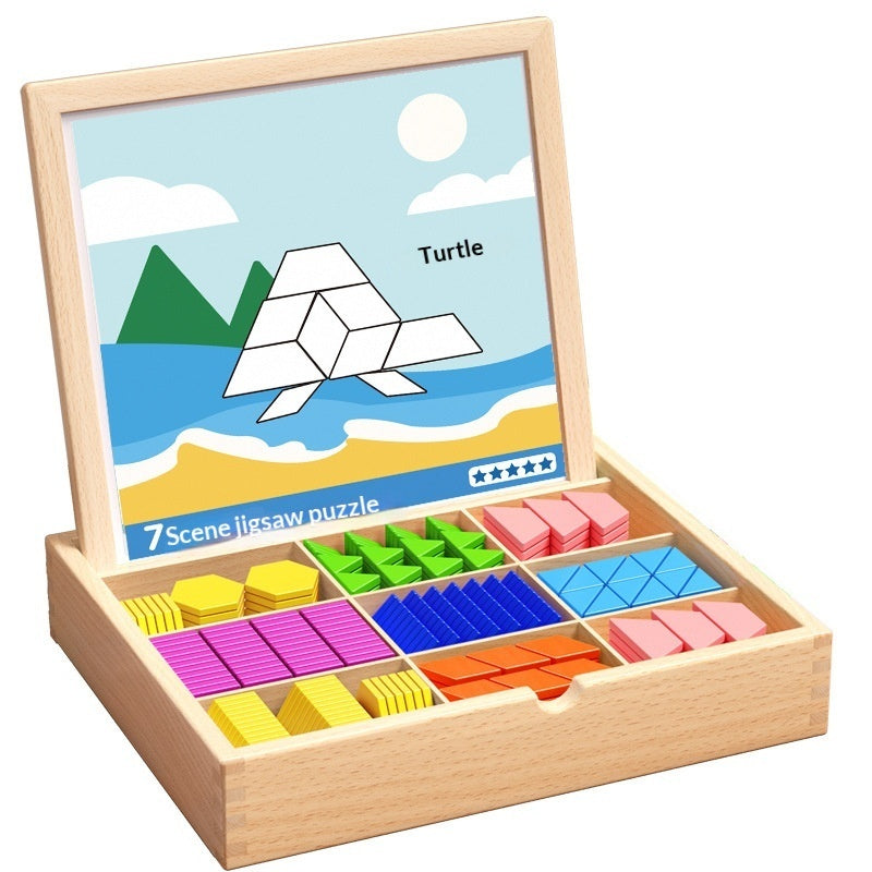 Montessori Magnetic Tangram Puzzle Box
