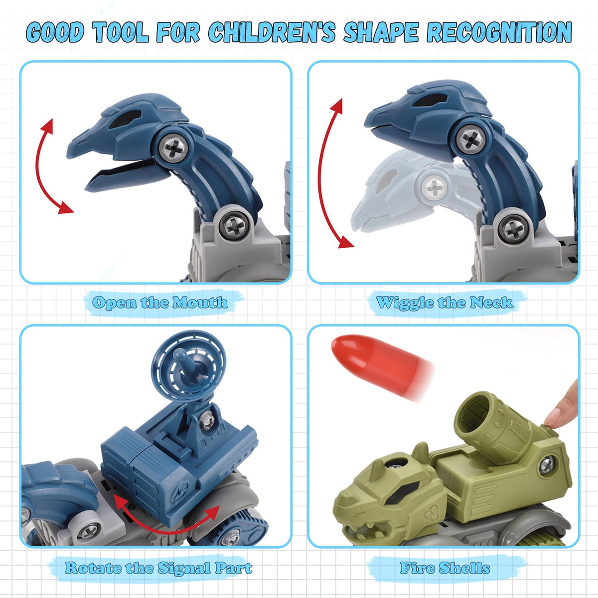 Montessori Dino Builder Bots – 5 Pack STEM Take-Apart Set