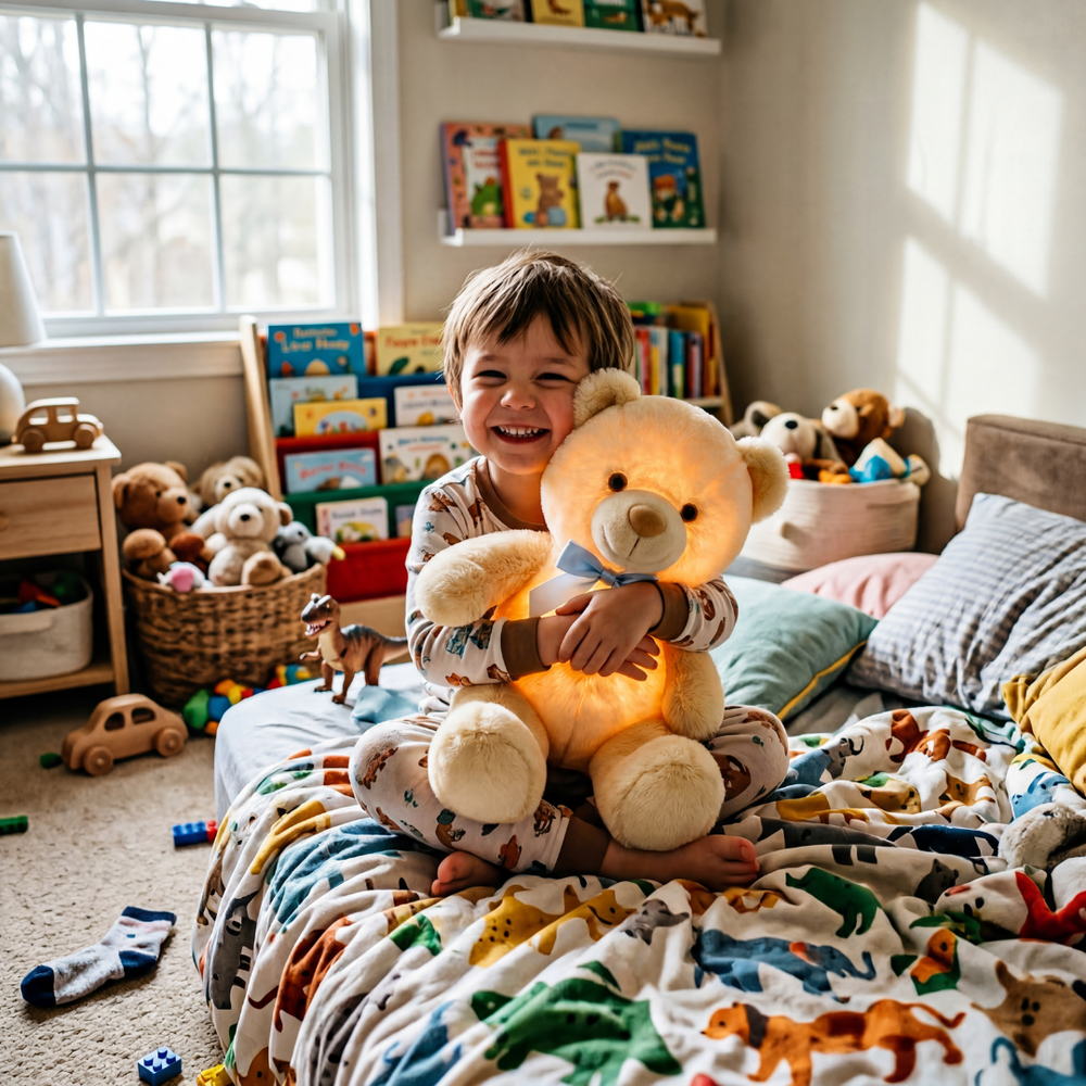 <p><strong>KIDS CAN'T GO TO BED WITHOUT THIR GLOW BEAR</strong></p>