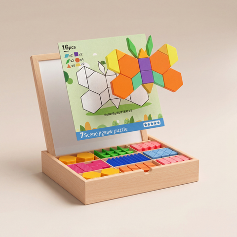 Montessori Magnetic Tangram Puzzle Box
