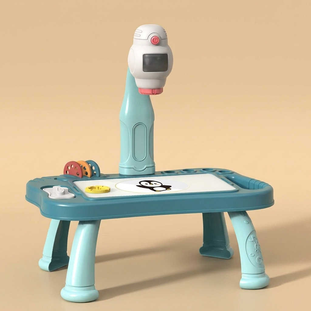 Kids projector drawing machine on a beige studio background