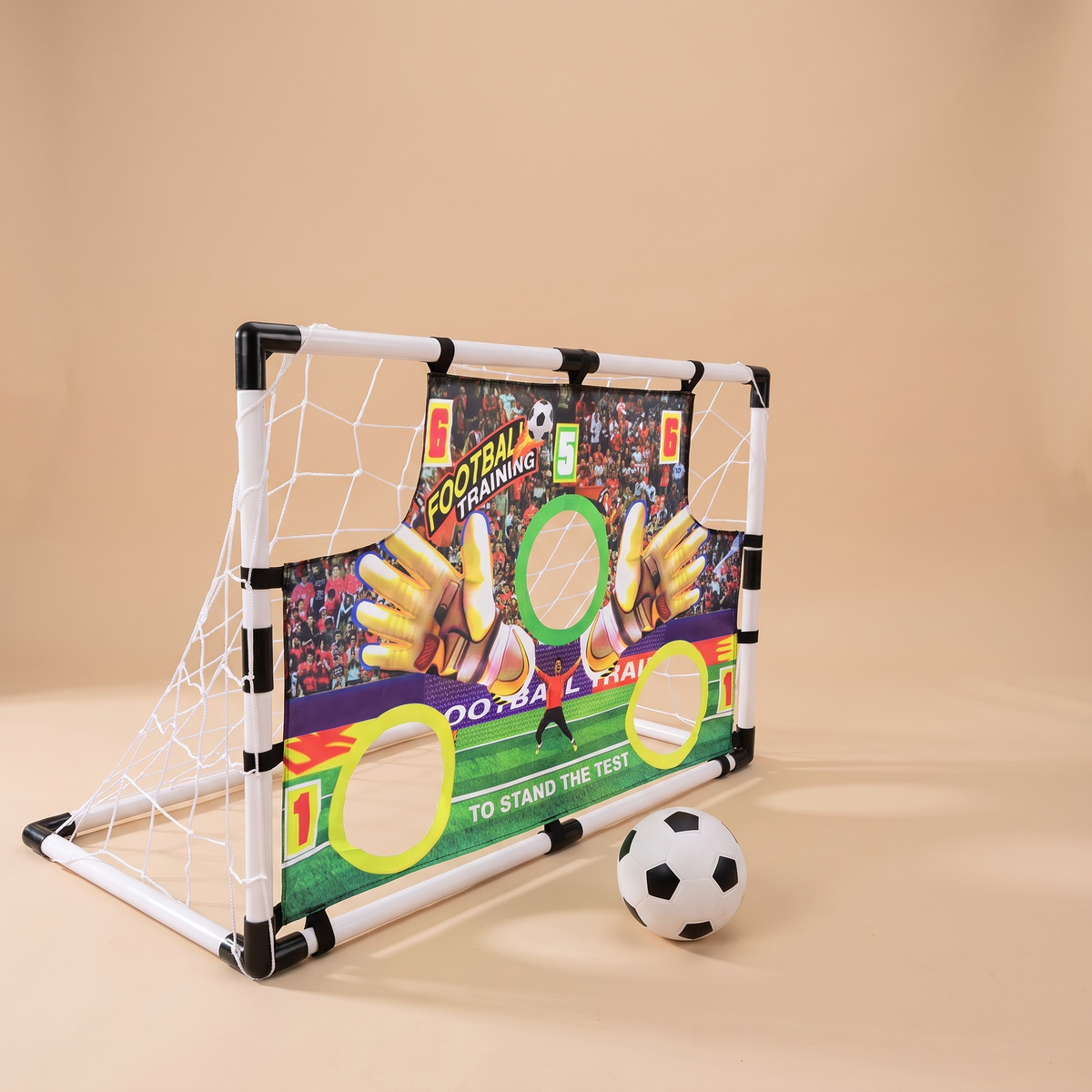 Portable kids football goal with net and ball