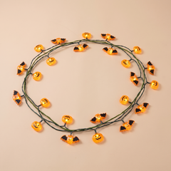 LED bat and pumpkin vine string lights, 2m Halloween garland