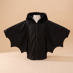 Kids black bat wing cape top Halloween dress-up