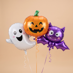 Halloween foil balloon set with pumpkin, ghost and bat balloons