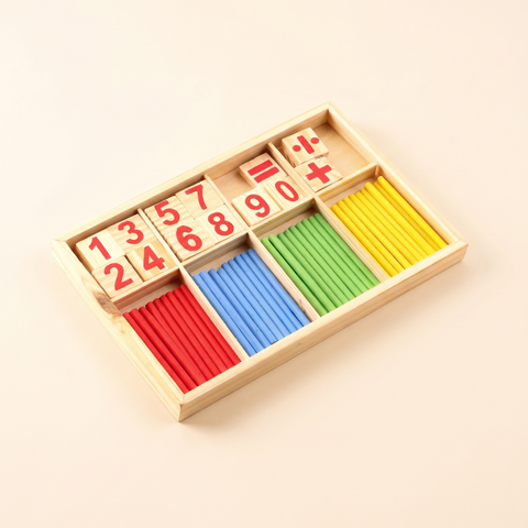 Montessori wooden counting sticks studio hero image
