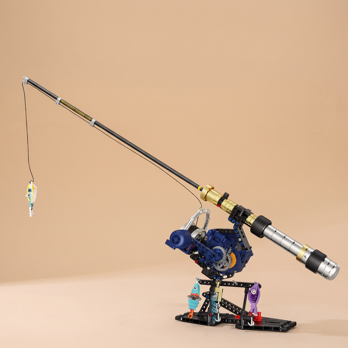 Fishing Rod Building Block Set Navy Spinning Reel