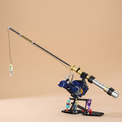 Fishing Rod Building Block Set Navy Spinning Reel