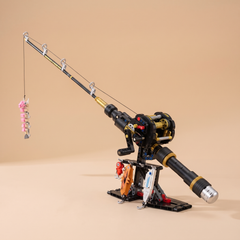 Fishing Rod Building Block Set Black Drum Reel
