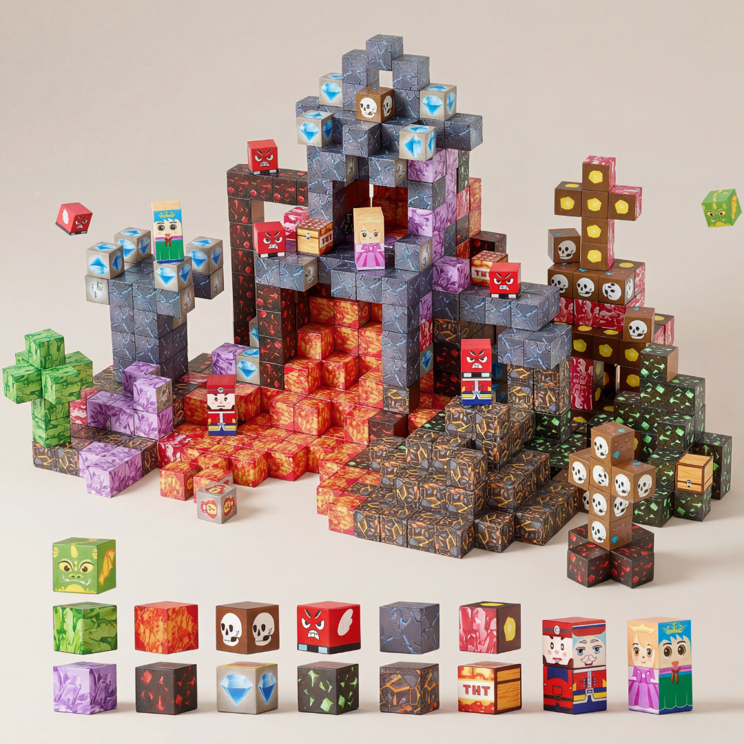 Montessori Lava Dominion Magnetic Building 150pc Blocks