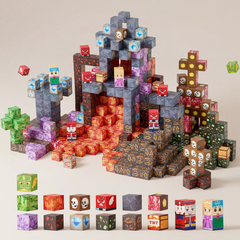 Montessori Lava Dominion Magnetic Building 150pc Blocks