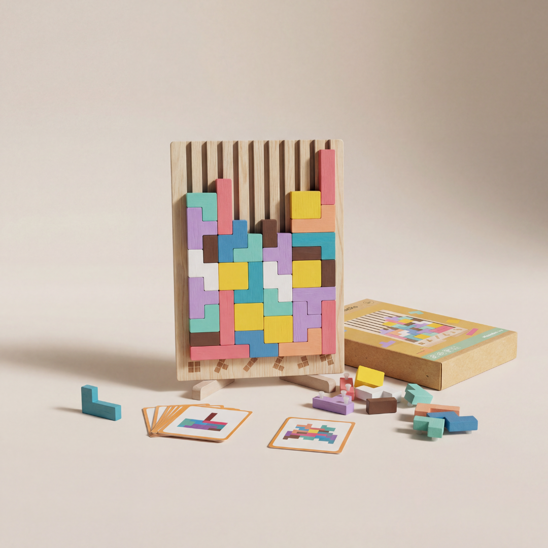 Montessori Wooden Colorful Tetris Children's Toy