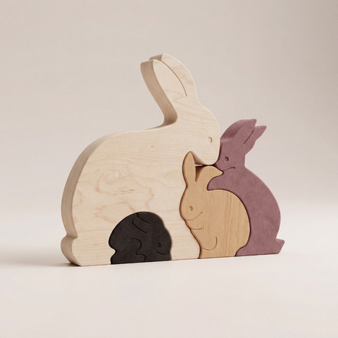Montessori Wooden Rabbit Puzzle