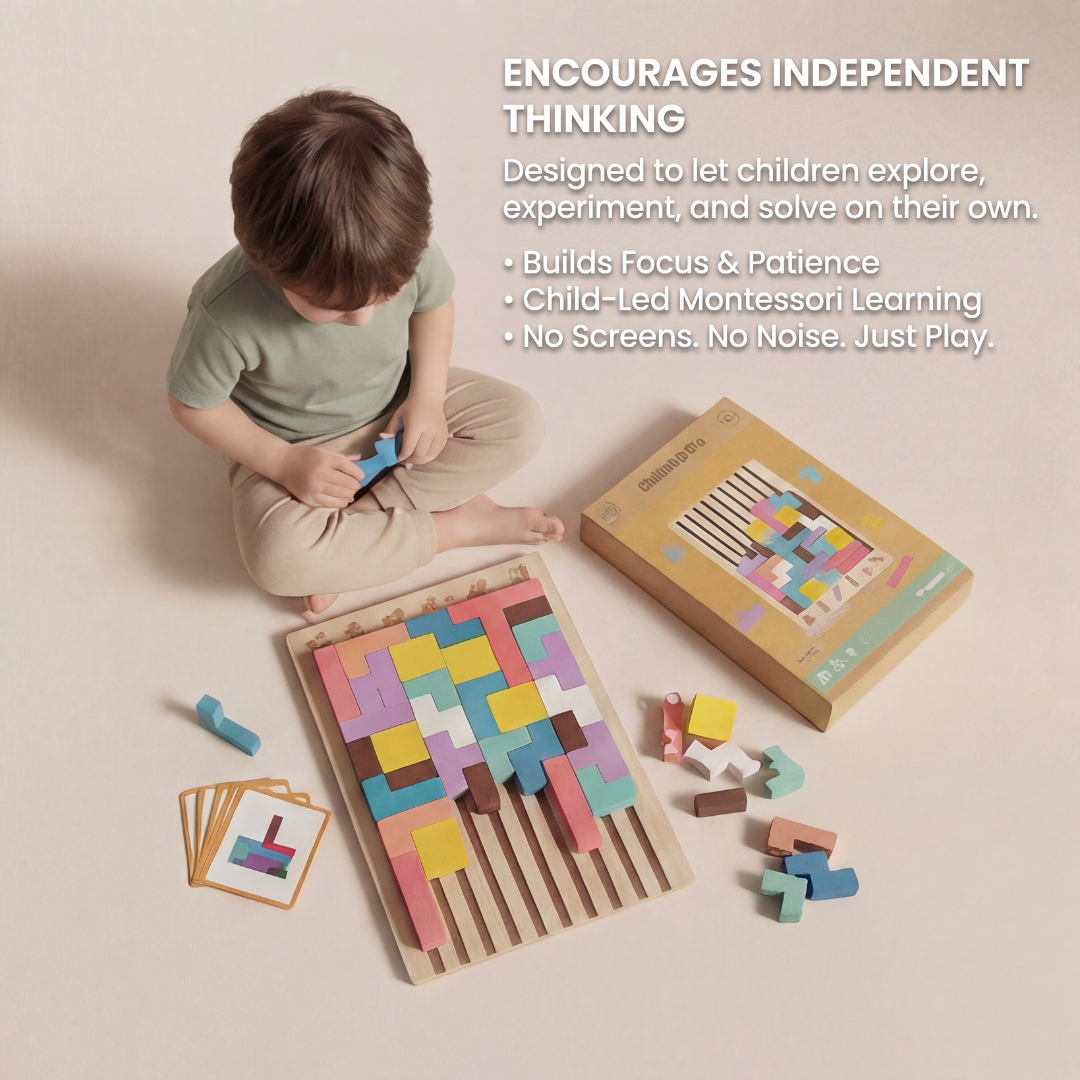 Montessori Wooden Colorful Tetris Children's Toy