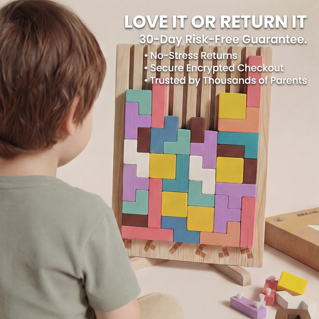 Montessori Wooden Colorful Tetris Children's Toy