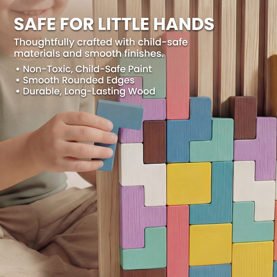 Montessori Wooden Colorful Tetris Children's Toy